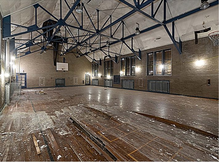 Henry W. Longfellow School Interior classroom before rehabilitation.