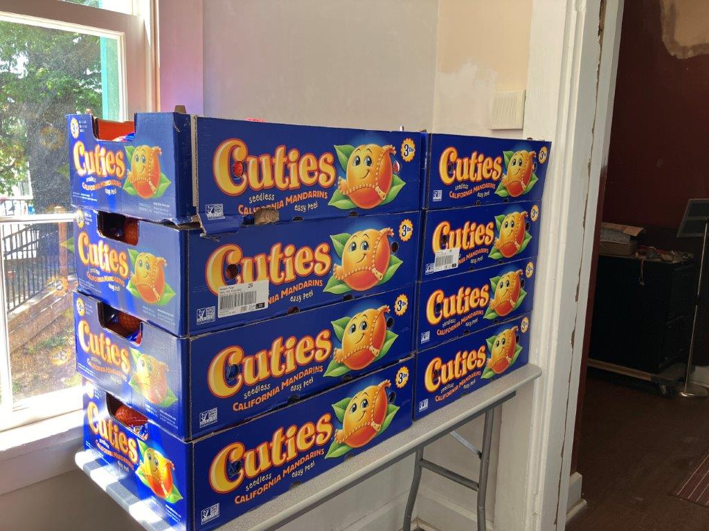 Picture on 8 boxes of Cutie Oranges.