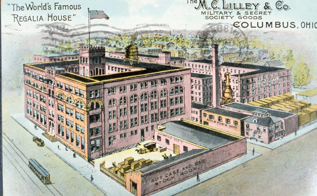 Color postcard of M.C. Lilley & Company factory located in Columbus Ohio in 1910. 